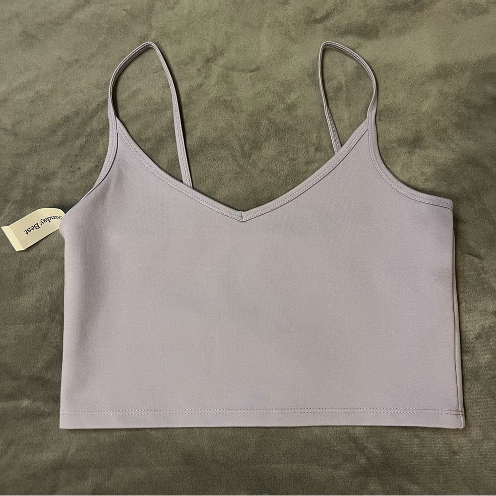 NWT Aritzia Sunday Best Lavender Spaghetti Strap Crop Top